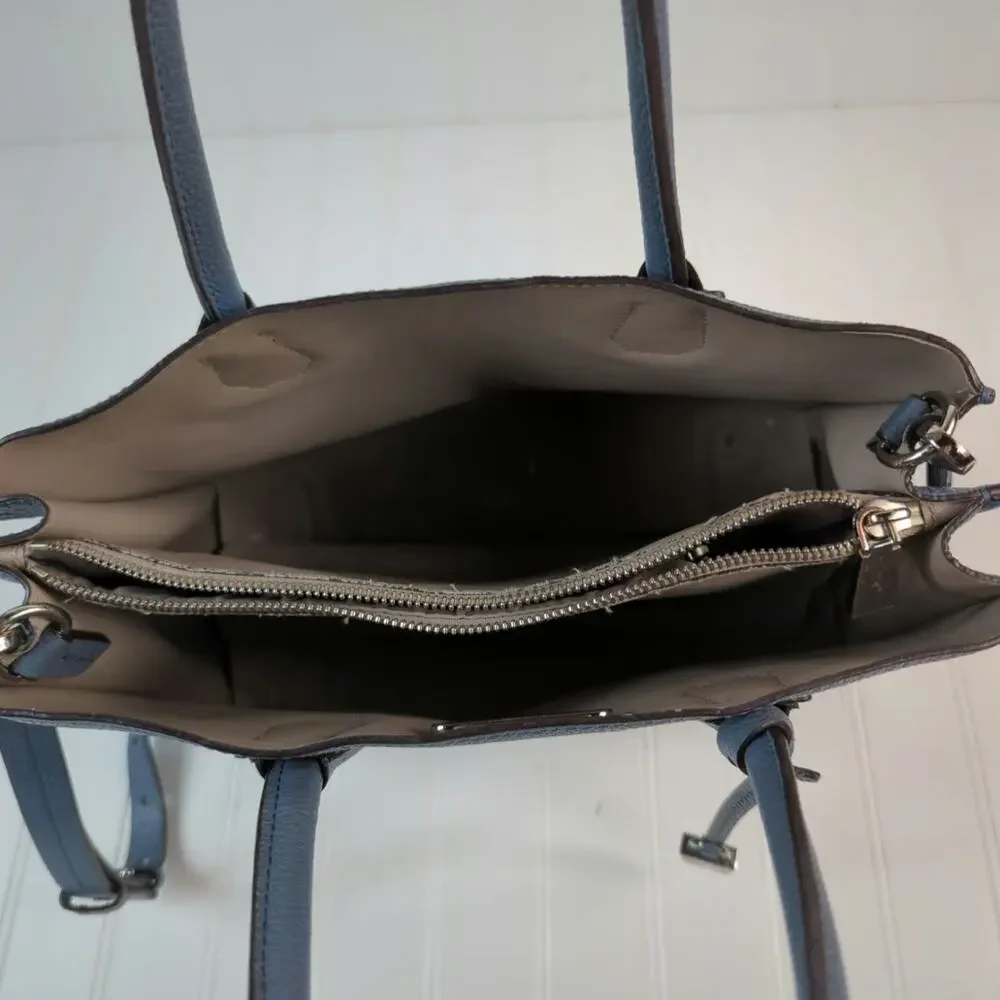 Michael Kors Mercer Leather‎ Satchel Handle Removable Strap Light Blue